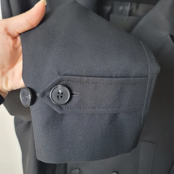 NWT The Kooples Wool Blend Double Breasted Oversized Textured Trench, FR 2/US 6